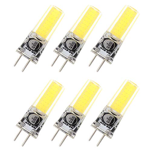 GRV GY6.35 COB 2508 3W AC12V DC12V-24V G6.35 Bi-Pin-Unterschrank LED-Silikon-Lichtkristall 30W Glühlampen-Schienen-Ersatzlampe Kaltweiß, 6 Stück von GRV