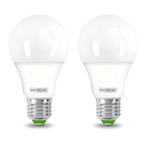 GRV LED-Leuchtmittel, E27-Sockel, nicht dimmbar, 15-5730 SMD, 7 Watt, entspricht 60 Watt, Wechselstrom 12 V DC 12-24 V, Kaltes Weiß, 2er-Packung 7.00watts 12.00volts(Nichthaushaltsbeleuchtung) von GRV