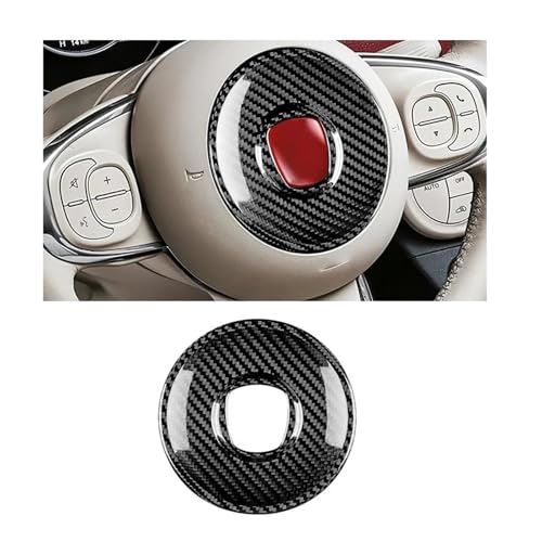 GRZPCJZM Aufkleber aus echter Hartkarbonfaser, kompatibel mit FIAT 500 Abarth 595 695 2008–2014 2015 2016 2017 2018 2019 2020 2021 2022 2023, Autoinnenraum(Center BK) von GRZPCJZM