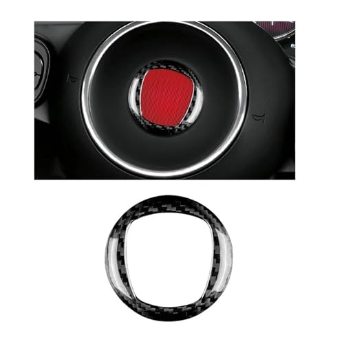 GRZPCJZM Aufkleber aus echter Hartkarbonfaser, kompatibel mit FIAT 500 Abarth 595 695 2008–2014 2015 2016 2017 2018 2019 2020 2021 2022 2023, Autoinnenraum(Inner Ring BK) von GRZPCJZM