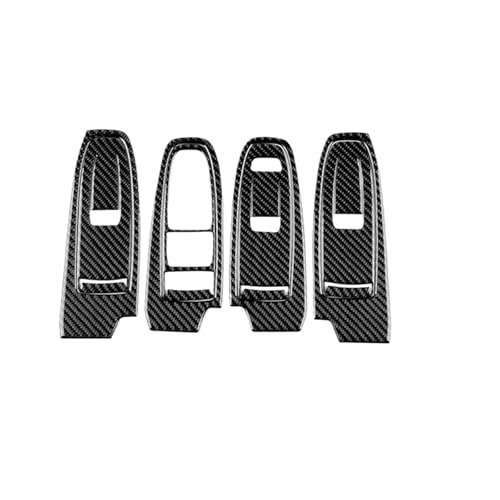 GRZPCJZM Aufkleber aus echter Kohlefaser, kompatibel mit Subaru WRX/WRX STI 2022 2023 2024, Autotür-/Fensterschalter, Tastenfeld, Innenausstattung, Zubehör(LHD Black) von GRZPCJZM