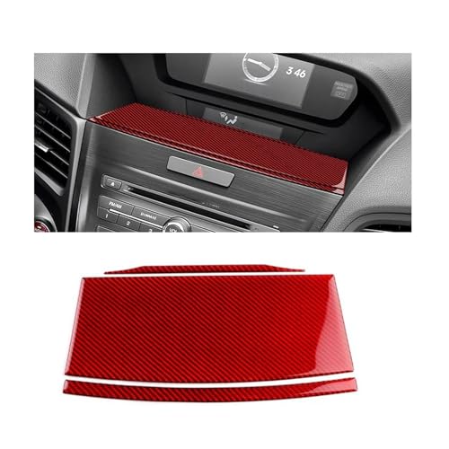 GRZPCJZM Aufkleber aus echter weicher Kohlefaser, kompatibel mit Acura ILX 2013 2014 2015 2016 2017 2018 2019 2020 2021 2022, Verkleidung der zentralen Autosteuerung(Red Carbon Panel) von GRZPCJZM