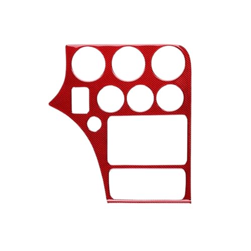 GRZPCJZM Aufkleber aus echter weicher Kohlefaser, kompatibel mit Alfa Romeo 159 2005–2018 2019 2020 2021 2022 2023 LHD RHD, Verkleidung der Mittelkonsole des Autorahmens(for LHD Red) von GRZPCJZM