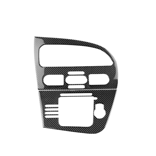 GRZPCJZM Aufkleber aus echter weicher Kohlefaser, kompatibel mit Seat Leon 2005 2006 2007 2008 2009 2010 2011 2012, LHD, Zubehör for die zentrale Steuerkonsole(Black Carbon) von GRZPCJZM