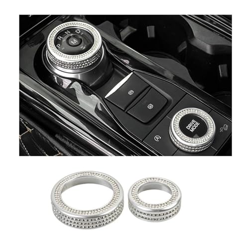 GRZPCJZM Kompatibel mit Ford Explorer 2020-2023 Auto-Schaltknaufringabdeckung/Schalthebelschalter/Fensterheberschalter-Tastenabdeckung Aufkleberzubehör(Silver C) von GRZPCJZM