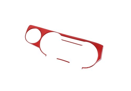 GRZPCJZM Kompatibel mit dem dekorativen Abdeckungsaufkleber for den Armaturenbrettrahmen im Auto. Kompatibel mit Mustang 2009 2010 2011 2012 2013, ABS-Kohlefaser-Zubehör(Red Carbon Fiber) von GRZPCJZM