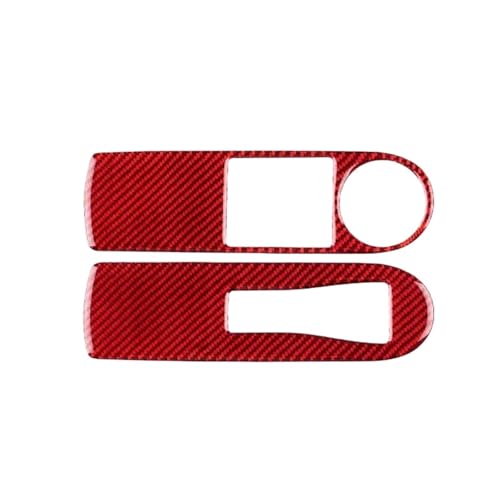 GRZPCJZM Kompatibel mit echtem, weichem Carbonfaser-Aufkleber for den inneren Rahmen des Frontfensterhebers, kompatibel mit Renault Clio 4 Mk4 IV 2013 2014 2015 2016 2017 2018 LHD RHD(Red Carbon) von GRZPCJZM