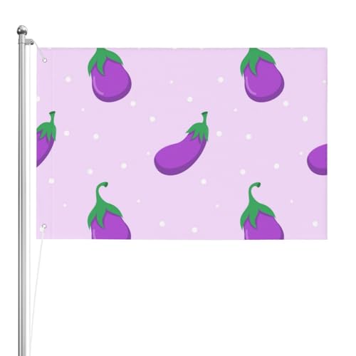 Aubergine Gemüse Obst, Gartenflagge, Hof, dekoratives Banner, doppelseitige Flagge, 60 x 90 cm, für drinnen und draußen von GRatka