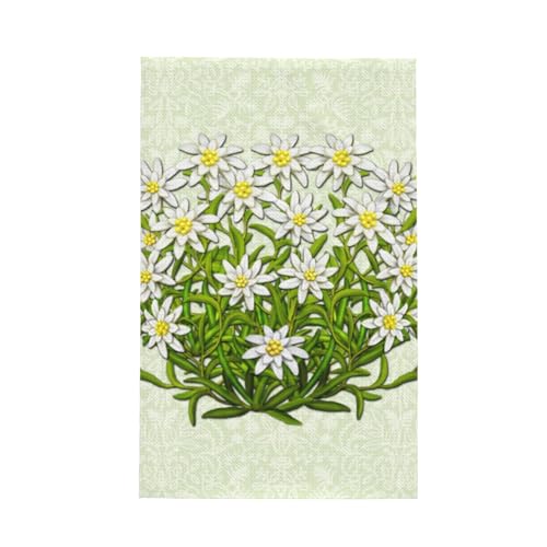 GRatka Edelweiss Schweizer Bergblumen, Waffel-Geschirrtücher, saugfähig, Geschirrtuch, Abtropftuch, Geschirrtücher, 41 x 66 cm von GRatka