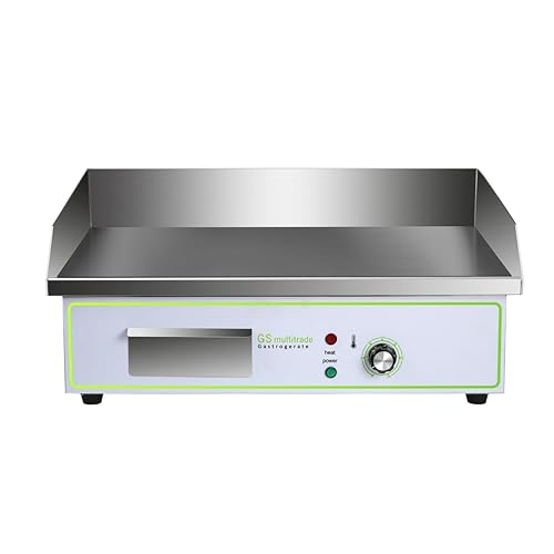 Grillplatte Elektrogrill, GS Multitrade für gleichmäßig gegrilltes Fleisch. Aus Edelstahl mit glatter Platte in Gastroqualität Tischgrill von GS Multitrade
