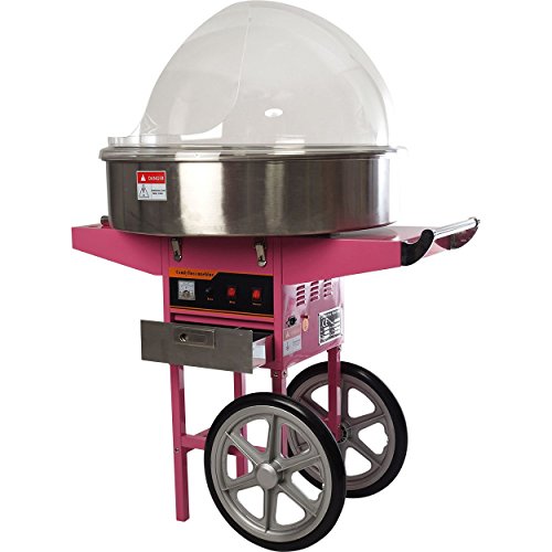 Zuckerwattemaschine 52 cm mit Wagen und Haube für Privat und Profi von GS Multitrade