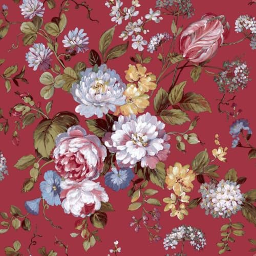 Blooming Garden 84022 Tapete, Bordeauxrot, Blumenmuster von GS1 Italy