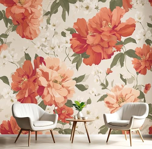 3D Panorama Tapete Aus Seide,300X210Cm Rot Weiß Blumen Und Grüne Blätter,Großes Wandbild,Natürliche Ästhetik Wanddekoration Fototapete Für Wohnzimmer Kinderzimmer Schlafzimmer Dekoration Poster 3D Panorama Tapete Aus Seide,300X210Cm Rot Weiß Blumen Und Grüne Blätter,Großes Wandbild,Natürliche Ästhetik Wanddekoration Fototapete Für Wohnzimmer Kinderzimmer Schlafzimmer Dekoration Poster von GSAEIMCT