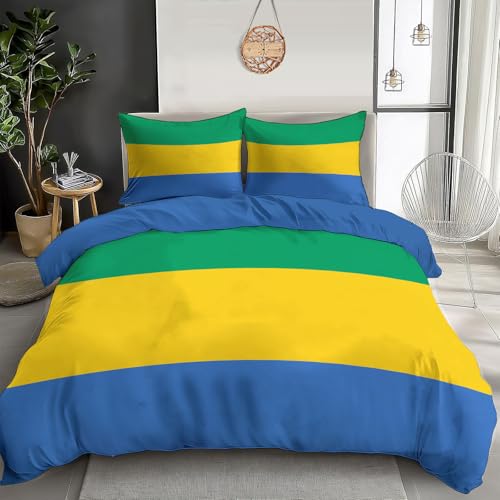 Bettbezüge Set Gabun Flagge 3D Muster Bedruckt Bettbezug Mit Reißverschluss Gelb Weiche Mikrofaser Bettwäsche Set 155X220Cm 3 Stück Set Pflegeleicht Weich Bettbezüge Set Gabun Flagge 3D Muster Bedruckt Bettbezug Mit Reißverschluss Gelb Weiche Mikrofaser Bettwäsche Set 155X220Cm 3 Stück Set Pflegeleicht Weich von GSAEIMCT