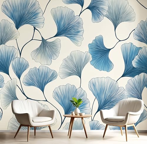 Blau Einfaches Ginkgoblatt Fototapete,Wandbild Einfache Pflanzen 3D Effekt Aus Seide Tapeten Wandbilder Für Wohnzimmer Schlafzimmer Kinderzimmer Dekoration Wanddeko,350X260Cm Blau Einfaches Ginkgoblatt Fototapete,Wandbild Einfache Pflanzen 3D Effekt Aus Seide Tapeten Wandbilder Für Wohnzimmer Schlafzimmer Kinderzimmer Dekoration Wanddeko,350X260Cm von GSAEIMCT