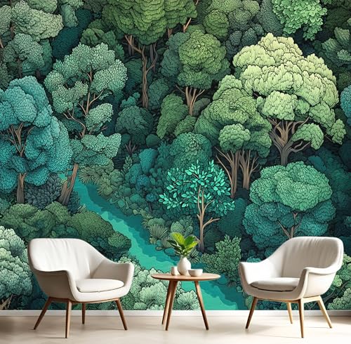 Blaugrün Flusswald Fototapete,3D Wandbild,Fantasielandschaft Großes Tapete Poster Wand Dekorieren,Für Die Dekoration Schlafzimmer Wohnzimmer Wandtapete,450X300Cm Blaugrün Flusswald Fototapete,3D Wandbild,Fantasielandschaft Großes Tapete Poster Wand Dekorieren,Für Die Dekoration Schlafzimmer Wohnzimmer Wandtapete,450X300Cm von GSAEIMCT