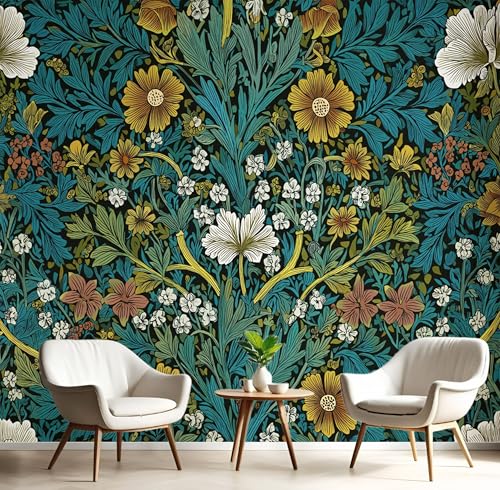 Blaugrün Weinrebe Grüne Blätter Fototapete,Wandbild William Morris-Werk 3D Effekt Aus Seide Tapeten Wandbilder Für Wohnzimmer Schlafzimmer Kinderzimmer Dekoration Wanddeko,250X170Cm Blaugrün Weinrebe Grüne Blätter Fototapete,Wandbild William Morris-Werk 3D Effekt Aus Seide Tapeten Wandbilder Für Wohnzimmer Schlafzimmer Kinderzimmer Dekoration Wanddeko,250X170Cm von GSAEIMCT