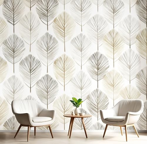 Cremefarben Geometrische Blätter Fototapete,Wandbild Elegante Pflanzen 3D Effekt Aus Seide Tapeten Wandbilder Für Wohnzimmer Schlafzimmer Kinderzimmer Dekoration Wanddeko,400X280Cm Cremefarben Geometrische Blätter Fototapete,Wandbild Elegante Pflanzen 3D Effekt Aus Seide Tapeten Wandbilder Für Wohnzimmer Schlafzimmer Kinderzimmer Dekoration Wanddeko,400X280Cm von GSAEIMCT