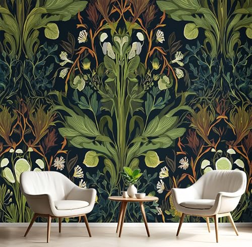 Dunkelgrün Blumen Und Grüne Blätter Fototapete,Wandbild Natürliche Pflanzen 3D Effekt Aus Seide Tapeten Wandbilder Für Wohnzimmer Schlafzimmer Kinderzimmer Dekoration Wanddeko,350X260Cm Dunkelgrün Blumen Und Grüne Blätter Fototapete,Wandbild Natürliche Pflanzen 3D Effekt Aus Seide Tapeten Wandbilder Für Wohnzimmer Schlafzimmer Kinderzimmer Dekoration Wanddeko,350X260Cm von GSAEIMCT