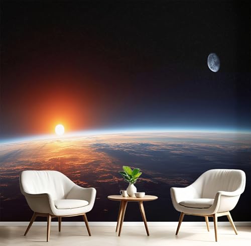 Fototapete 3D Effekt Orangeblau Die Erde Aus Dem Weltraum 200X140Cm Tapete Kosmische Landschaft Tapeten Wandtapete Wandbild Dekoration Moderne Wanddeko Für Schlafzimmer Wohnzimmer Kinderzimmer von GSAEIMCT
