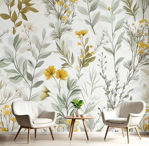 Fototapete 3D Seide Cremefarben Wildblumen Und Blätter 350X260Cm Natürliche Pflanzen Wandbild Tapete Panorama Für Wohnzimmer Schlafzimmer Erwachsene,Kinderzimmer,Restaurant Dekoration Fototapete 3D Seide Cremefarben Wildblumen Und Blätter 350X260Cm Natürliche Pflanzen Wandbild Tapete Panorama Für Wohnzimmer Schlafzimmer Erwachsene,Kinderzimmer,Restaurant Dekoration von GSAEIMCT