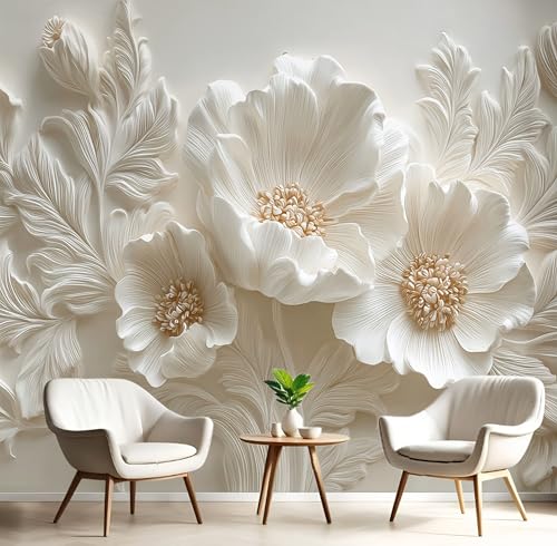 Fototapete 3D Seide Weiß Einfache Blumen 400X280Cm Entlastungspflanzen Wandbild Tapete Panorama Für Wohnzimmer Schlafzimmer Erwachsene,Kinderzimmer,Restaurant Dekoration Fototapete 3D Seide Weiß Einfache Blumen 400X280Cm Entlastungspflanzen Wandbild Tapete Panorama Für Wohnzimmer Schlafzimmer Erwachsene,Kinderzimmer,Restaurant Dekoration von GSAEIMCT