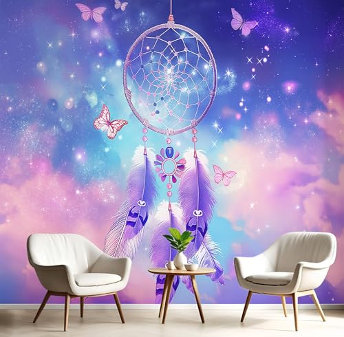 Fototapete Selbstklebende 150X105Cm 3D Wandposter Lila Blau Schmetterlings-Traumfänger Wandkunst Große Fototapete Junge Fantasielandschaft Für Schlafzimmer Kinderzimmer Dekoration Kunst Fototapete Selbstklebende 150X105Cm 3D Wandposter Lila Blau Schmetterlings-Traumfänger Wandkunst Große Fototapete Junge Fantasielandschaft Für Schlafzimmer Kinderzimmer Dekoration Kunst von GSAEIMCT