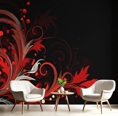 Fototapete Selbstklebende 150X105Cm 3D Wandposter Schwarz Rot Wirbelblumen Wandkunst Große Fototapete Junge Illustrationskunst Für Schlafzimmer Kinderzimmer Dekoration Kunst Fototapete Selbstklebende 150X105Cm 3D Wandposter Schwarz Rot Wirbelblumen Wandkunst Große Fototapete Junge Illustrationskunst Für Schlafzimmer Kinderzimmer Dekoration Kunst von GSAEIMCT