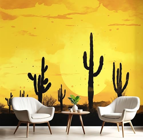 Fototapete Selbstklebende 450X300Cm 3D Wandposter Goldgelb Wüstenkaktus Wandkunst Große Fototapete Junge Westliche Landschaft Für Schlafzimmer Kinderzimmer Dekoration Kunst Fototapete Selbstklebende 450X300Cm 3D Wandposter Goldgelb Wüstenkaktus Wandkunst Große Fototapete Junge Westliche Landschaft Für Schlafzimmer Kinderzimmer Dekoration Kunst von GSAEIMCT