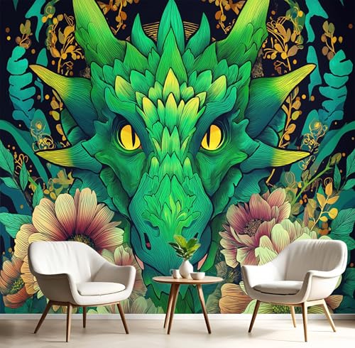 Fototapete Selbstklebende 450X300Cm 3D Wandposter Rosa Grün Blumendrache Wandkunst Große Fototapete Junge Cartoon-Tiere Für Schlafzimmer Kinderzimmer Dekoration Kunst Fototapete Selbstklebende 450X300Cm 3D Wandposter Rosa Grün Blumendrache Wandkunst Große Fototapete Junge Cartoon-Tiere Für Schlafzimmer Kinderzimmer Dekoration Kunst von GSAEIMCT