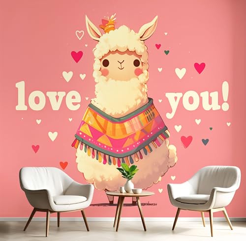 Fototapete Selbstklebende 450X300Cm 3D Wandposter Rosa Text Alpaka Wandkunst Große Fototapete Junge Cartoon-Tiere Für Schlafzimmer Kinderzimmer Dekoration Kunst Fototapete Selbstklebende 450X300Cm 3D Wandposter Rosa Text Alpaka Wandkunst Große Fototapete Junge Cartoon-Tiere Für Schlafzimmer Kinderzimmer Dekoration Kunst von GSAEIMCT