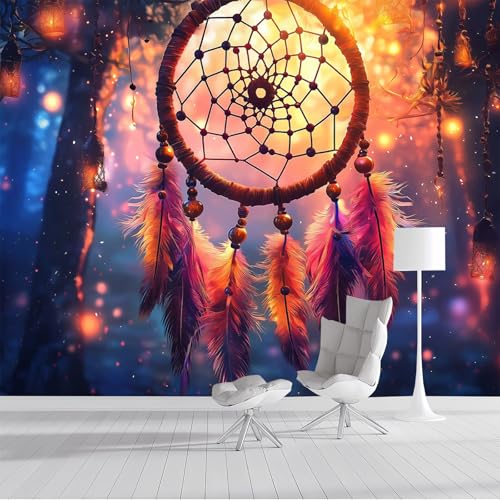 Fototapeten Poster 3D Farbe Waldtraumfänger Xl Wanddeko Wandbild Wandtapete Fantasy-Illustrationen Panorama Wohnzimmer Schlafzimmer Büro Arbeitszimmer Hintergrund Tapete,300X210Cm von GSAEIMCT