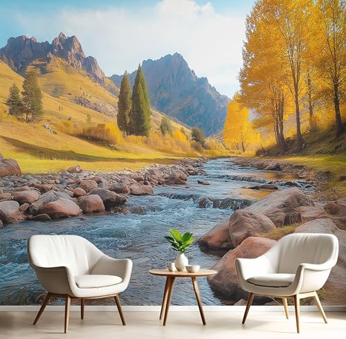 Fototapeten Poster 3D Goldgelb Felsiger Fluss Xl Wanddeko Wandbild Wandtapete Natürliche Landschaft Panorama Wohnzimmer Schlafzimmer Büro Arbeitszimmer Hintergrund Tapete,250X170Cm Fototapeten Poster 3D Goldgelb Felsiger Fluss Xl Wanddeko Wandbild Wandtapete Natürliche Landschaft Panorama Wohnzimmer Schlafzimmer Büro Arbeitszimmer Hintergrund Tapete,250X170Cm von GSAEIMCT
