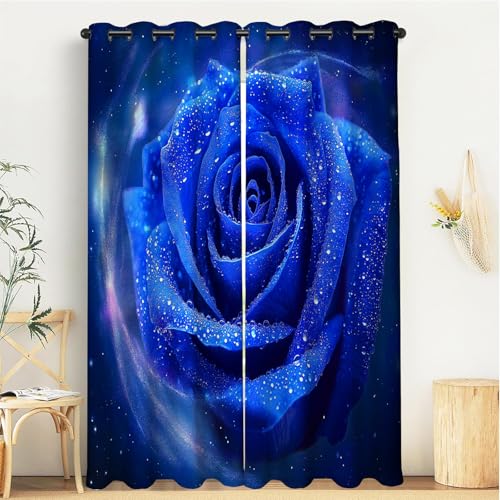 GSAEIMCT Vorhang Blickdicht ösen 2er Set Blau Sternenrose-Fantasiepflanzen Gardine Lichtundurchlässig Fenstervorhang Wohnzimmer Schlafzimmer Größe:2X 280x140 cm GSAEIMCT Vorhang Blickdicht ösen 2er Set Blau Sternenrose-Fantasiepflanzen Gardine Lichtundurchlässig Fenstervorhang Wohnzimmer Schlafzimmer Größe:2X 280x140 cm von GSAEIMCT