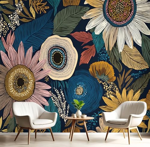 GSAEIMCT Wandbild 3D Braunblau Modeblumen Große Wandbilder Wände,Böhmische Pflanzen Für Wohnzimmer Schlafzimmer Wandkunst Büro Flur Dekoration Tapete Wandmalereien Dekoration,300X210Cm GSAEIMCT Wandbild 3D Braunblau Modeblumen Große Wandbilder Wände,Böhmische Pflanzen Für Wohnzimmer Schlafzimmer Wandkunst Büro Flur Dekoration Tapete Wandmalereien Dekoration,300X210Cm von GSAEIMCT