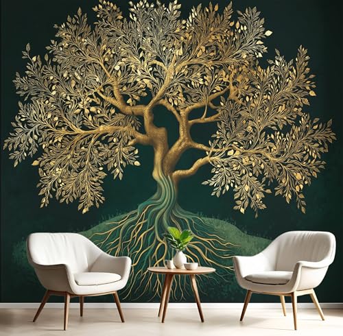 GSAEIMCT Wandbild 3D Goldenes Grün Modebaum Große Wandbilder Wände,Abbildung Von Pflanzen Für Wohnzimmer Schlafzimmer Wandkunst Büro Flur Dekoration Tapete Wandmalereien Dekoration,350X260Cm GSAEIMCT Wandbild 3D Goldenes Grün Modebaum Große Wandbilder Wände,Abbildung Von Pflanzen Für Wohnzimmer Schlafzimmer Wandkunst Büro Flur Dekoration Tapete Wandmalereien Dekoration,350X260Cm von GSAEIMCT