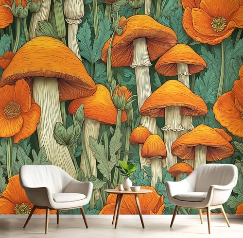 GSAEIMCT Wandbild 3D Orange Grün Pilzmohn Große Wandbilder Wände,Natürliche Pflanzen Für Wohnzimmer Schlafzimmer Wandkunst Büro Flur Dekoration Tapete Wandmalereien Dekoration,200X140Cm GSAEIMCT Wandbild 3D Orange Grün Pilzmohn Große Wandbilder Wände,Natürliche Pflanzen Für Wohnzimmer Schlafzimmer Wandkunst Büro Flur Dekoration Tapete Wandmalereien Dekoration,200X140Cm von GSAEIMCT