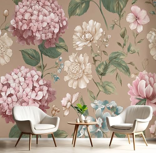 GSAEIMCT Wandbild 3D Rosabraun Hortensie Pfingstrose Große Wandbilder Wände,Aquarellpflanzen Für Wohnzimmer Schlafzimmer Wandkunst Büro Flur Dekoration Tapete Wandmalereien Dekoration,400X280Cm GSAEIMCT Wandbild 3D Rosabraun Hortensie Pfingstrose Große Wandbilder Wände,Aquarellpflanzen Für Wohnzimmer Schlafzimmer Wandkunst Büro Flur Dekoration Tapete Wandmalereien Dekoration,400X280Cm von GSAEIMCT