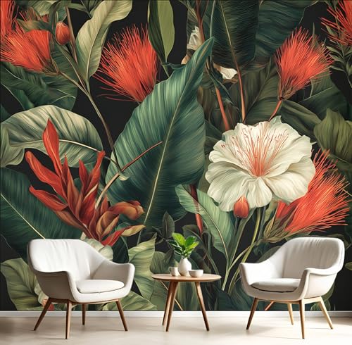 GSAEIMCT Wandbild 3D Rot Grün Blüten Und Blätter Große Wandbilder Wände,Aquarellpflanzen Für Wohnzimmer Schlafzimmer Wandkunst Büro Flur Dekoration Tapete Wandmalereien Dekoration,200X140Cm GSAEIMCT Wandbild 3D Rot Grün Blüten Und Blätter Große Wandbilder Wände,Aquarellpflanzen Für Wohnzimmer Schlafzimmer Wandkunst Büro Flur Dekoration Tapete Wandmalereien Dekoration,200X140Cm von GSAEIMCT