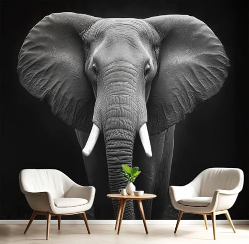 GSAEIMCT Wandbild 3D Schwarz Weiß Starker Elefant Große Wandbilder Wände,Porträt Tier Für Wohnzimmer Schlafzimmer Wandkunst Büro Flur Dekoration Tapete Wandmalereien Dekoration,450X300Cm GSAEIMCT Wandbild 3D Schwarz Weiß Starker Elefant Große Wandbilder Wände,Porträt Tier Für Wohnzimmer Schlafzimmer Wandkunst Büro Flur Dekoration Tapete Wandmalereien Dekoration,450X300Cm von GSAEIMCT