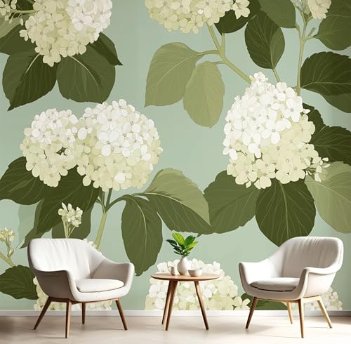 GSAEIMCT Wandbild 3D Weiß Grün Hortensienblüten Große Wandbilder Wände,Illustration Pflanzen Für Wohnzimmer Schlafzimmer Wandkunst Büro Flur Dekoration Tapete Wandmalereien Dekoration,400X280Cm GSAEIMCT Wandbild 3D Weiß Grün Hortensienblüten Große Wandbilder Wände,Illustration Pflanzen Für Wohnzimmer Schlafzimmer Wandkunst Büro Flur Dekoration Tapete Wandmalereien Dekoration,400X280Cm von GSAEIMCT