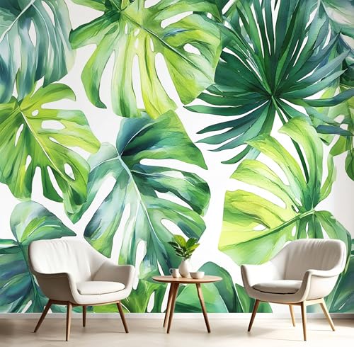 Grün Aquarellblätter Fototapete,Wandbild Tropische Pflanzen 3D Effekt Aus Seide Tapeten Wandbilder Für Wohnzimmer Schlafzimmer Kinderzimmer Dekoration Wanddeko,400X280Cm Grün Aquarellblätter Fototapete,Wandbild Tropische Pflanzen 3D Effekt Aus Seide Tapeten Wandbilder Für Wohnzimmer Schlafzimmer Kinderzimmer Dekoration Wanddeko,400X280Cm von GSAEIMCT