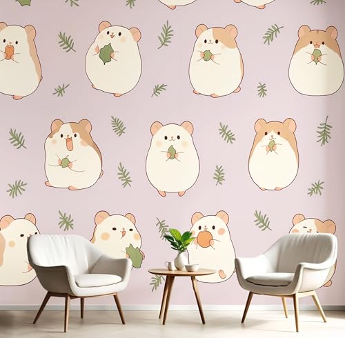 Lila-Grün Blatthamster Fototapete,Wandbild Cartoon-Tiere 3D Effekt Aus Seide Tapeten Wandbilder Für Wohnzimmer Schlafzimmer Kinderzimmer Dekoration Wanddeko,450X300Cm Lila-Grün Blatthamster Fototapete,Wandbild Cartoon-Tiere 3D Effekt Aus Seide Tapeten Wandbilder Für Wohnzimmer Schlafzimmer Kinderzimmer Dekoration Wanddeko,450X300Cm von GSAEIMCT