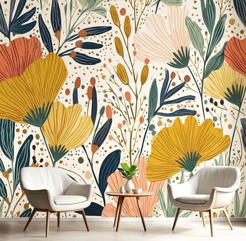 Orange-Gelb Gepunktete Blumen Fototapete,Wandbild Natürliche Pflanzen 3D Effekt Aus Seide Tapeten Wandbilder Für Wohnzimmer Schlafzimmer Kinderzimmer Dekoration Wanddeko,350X260Cm Orange-Gelb Gepunktete Blumen Fototapete,Wandbild Natürliche Pflanzen 3D Effekt Aus Seide Tapeten Wandbilder Für Wohnzimmer Schlafzimmer Kinderzimmer Dekoration Wanddeko,350X260Cm von GSAEIMCT