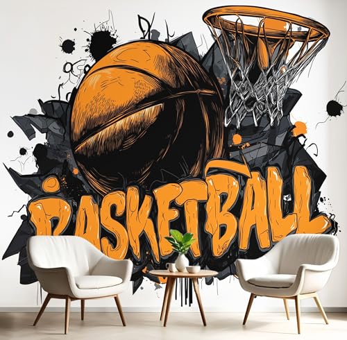 Orange Schwarz Text Basketball Fototapete,Wandbild Graffiti-Bewegung 3D Effekt Aus Seide Tapeten Wandbilder Für Wohnzimmer Schlafzimmer Kinderzimmer Dekoration Wanddeko,300X210Cm Orange Schwarz Text Basketball Fototapete,Wandbild Graffiti-Bewegung 3D Effekt Aus Seide Tapeten Wandbilder Für Wohnzimmer Schlafzimmer Kinderzimmer Dekoration Wanddeko,300X210Cm von GSAEIMCT