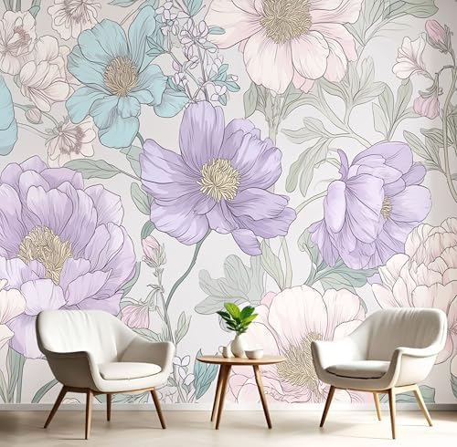 Rosa Lila Blumen Blätter Fototapete,Wandbild Abbildung Von Pflanzen 3D Effekt Aus Seide Tapeten Wandbilder Für Wohnzimmer Schlafzimmer Kinderzimmer Dekoration Wanddeko,300X210Cm Rosa Lila Blumen Blätter Fototapete,Wandbild Abbildung Von Pflanzen 3D Effekt Aus Seide Tapeten Wandbilder Für Wohnzimmer Schlafzimmer Kinderzimmer Dekoration Wanddeko,300X210Cm von GSAEIMCT