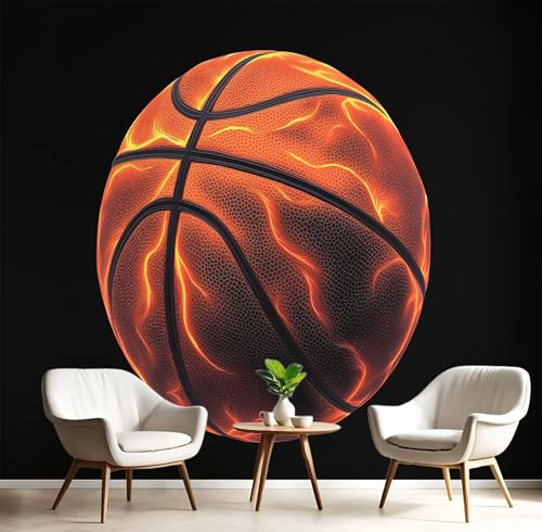 Rot Flammen-Basketball Fototapete,Wandbild Cartoon-Illustrationen 3D Effekt Aus Seide Tapeten Wandbilder Für Wohnzimmer Schlafzimmer Kinderzimmer Dekoration Wanddeko,150X105Cm Rot Flammen-Basketball Fototapete,Wandbild Cartoon-Illustrationen 3D Effekt Aus Seide Tapeten Wandbilder Für Wohnzimmer Schlafzimmer Kinderzimmer Dekoration Wanddeko,150X105Cm von GSAEIMCT