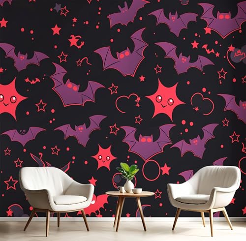 Rot Fledermausstern Fototapete,Wandbild Cartoon-Tiere 3D Effekt Aus Seide Tapeten Wandbilder Für Wohnzimmer Schlafzimmer Kinderzimmer Dekoration Wanddeko,200X140Cm Rot Fledermausstern Fototapete,Wandbild Cartoon-Tiere 3D Effekt Aus Seide Tapeten Wandbilder Für Wohnzimmer Schlafzimmer Kinderzimmer Dekoration Wanddeko,200X140Cm von GSAEIMCT