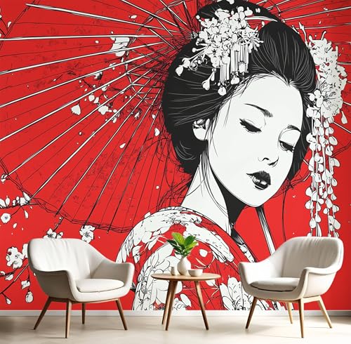 Rot Regenschirm-Dame Fototapete 3D Effekt Seidentapete 300X210Cm Wanddeko Für Schlafzimmer Wohnzimmer Küchen Japanische Schriftzeichen Tapeten Atmungsaktiv Wandposter Wandkunst Rot Regenschirm-Dame Fototapete 3D Effekt Seidentapete 300X210Cm Wanddeko Für Schlafzimmer Wohnzimmer Küchen Japanische Schriftzeichen Tapeten Atmungsaktiv Wandposter Wandkunst von GSAEIMCT