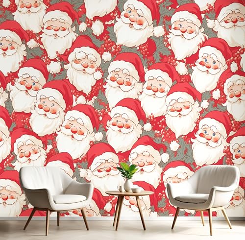 Rot Weiß Weihnachtsmann Fototapete,Wandbild Zeichentrickfiguren 3D Effekt Aus Seide Tapeten Wandbilder Für Wohnzimmer Schlafzimmer Kinderzimmer Dekoration Wanddeko,200X140Cm Rot Weiß Weihnachtsmann Fototapete,Wandbild Zeichentrickfiguren 3D Effekt Aus Seide Tapeten Wandbilder Für Wohnzimmer Schlafzimmer Kinderzimmer Dekoration Wanddeko,200X140Cm von GSAEIMCT